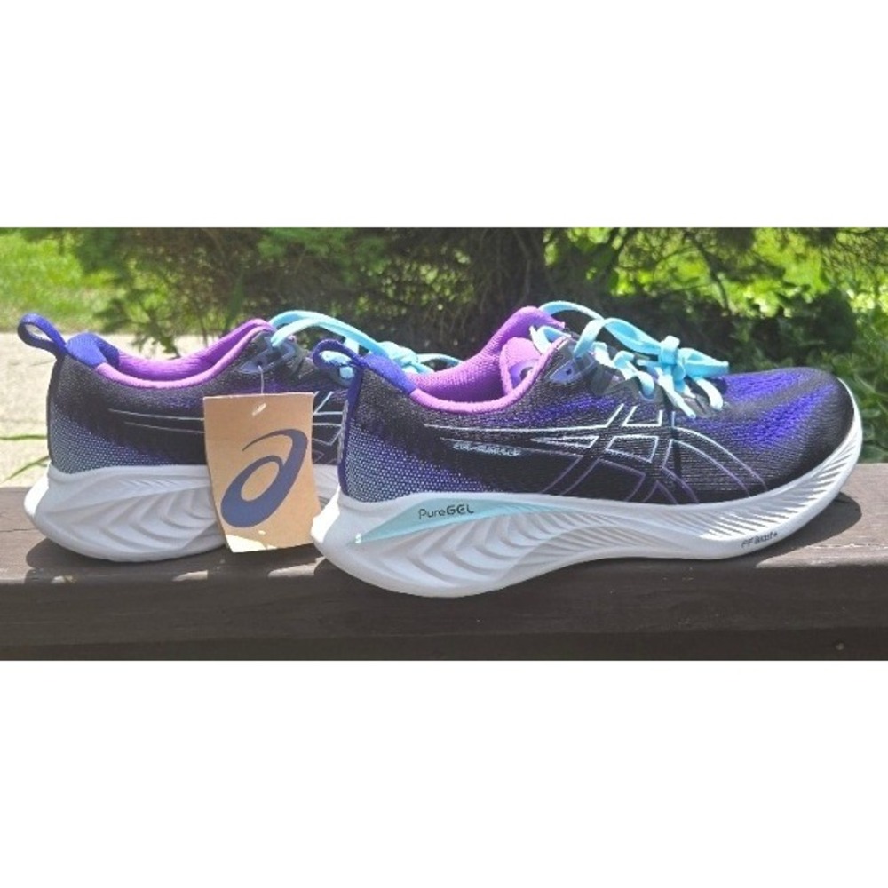 ASICS Gel-Cumulus 25 Women's Running Shoes Size 11.5 Black Purple 1012B441 - Picture 2 of 6